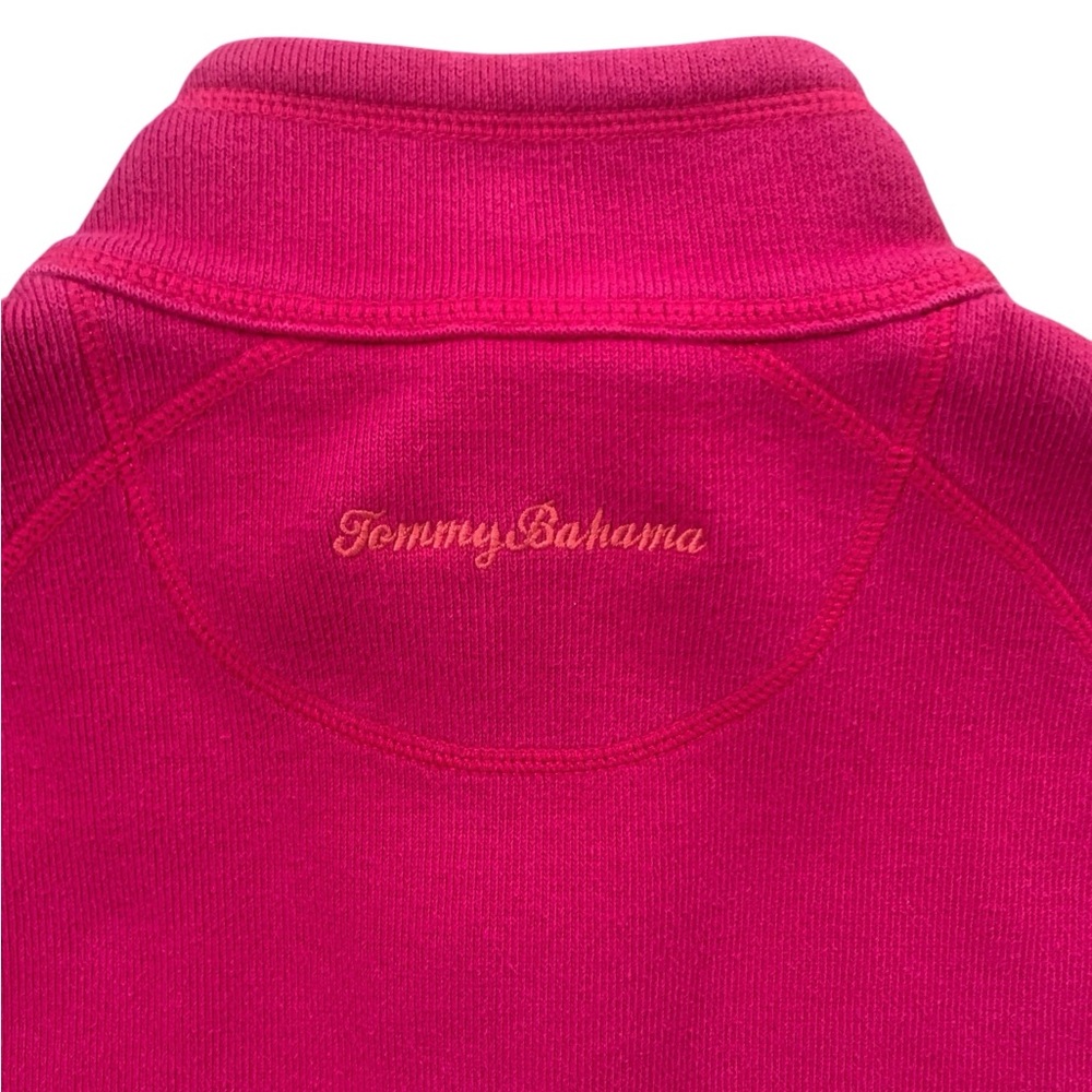 Tommy Bahama Aruba Half-Zip Pullover Sweatshirt Pink Dolphin Logo Size Small - Picture 4 of 7